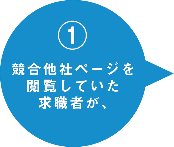 競合他社ページを閲覧していた求職者が、